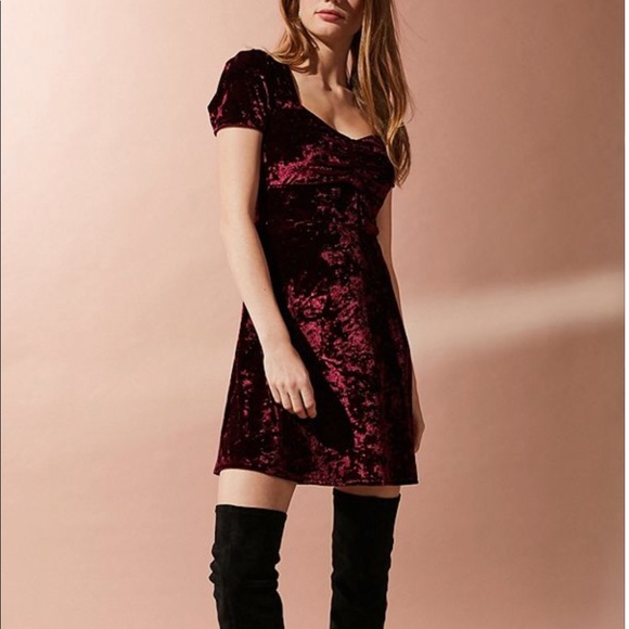 red velvet dress urban outfitters